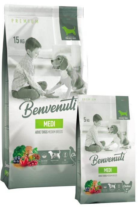 КОРМ «BENVENUTI» ДЛЯ ДОРОСЛИХ СОБАК СЕРЕДНІХ ПОРІД